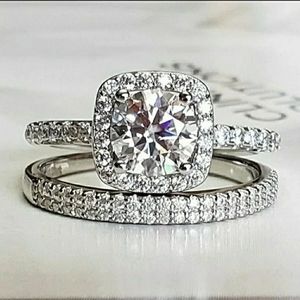 2PC Moissanite Diamond Ring sz5,7